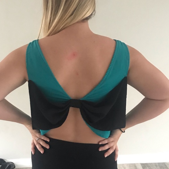Blue Bow Back Crop Top - Picture 6 of 7